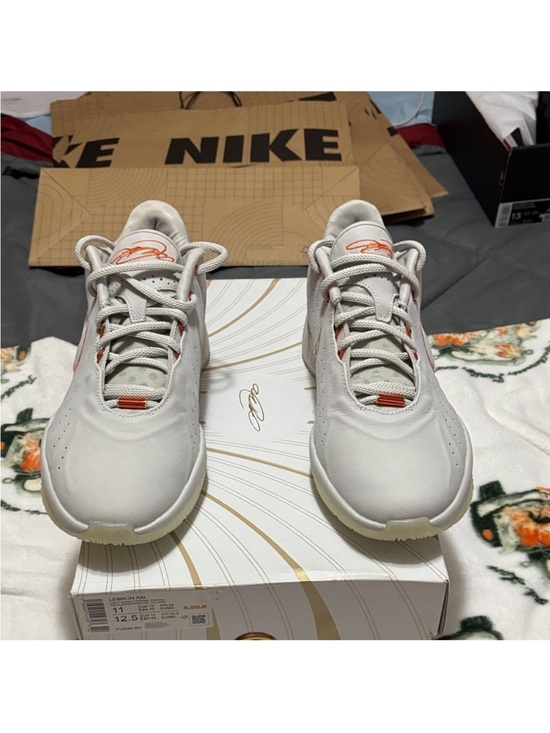 Nike Other - Nike LeBron James 21 Men’s Light Gray Sneakers with Orange Detailing